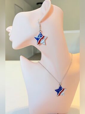 Patriotic Star Shaped Synthetic Zirconia Set.